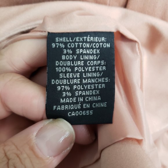 ***SOLD*** RW&CO Pink 3/4 Sleeve Cotton Blazer - Picture 9 of 9